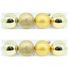 OXYN Palline Natalizie Miste Albero di Natale Set Decorativo in Plastica con Palline Lucide, Opache e Brillantini Colori Addobbi Festivi per Casa, Negozio, Matrimonio (Oro, 8pz Diametro 7cm)