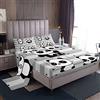Loussiesd Set di lenzuola con design Panda per ragazzi e ragazze, Set di lenzuola con design Animali con orso per ragazzi e ragazze, Set di biancheria da letto con design Panda Gigante, design a righe, Colore