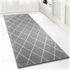 Floordirekt Tappeto da soggiorno Cosenza | Design moderno a rombi | Alta qualità di lavorazione | Retro antiscivolo in gel | Disponibile in 5 colori e diverse dimensioni (80 x 300 cm, grigio)