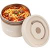 Hapivida Cibo Thermo, 550ml Contenitore Termico per Alimenti Caldi Contenitori per il Pranzo Isolato Sigillati in Acciaio Inox Rotonda con Maniglia, Collo Largo, per Cibi Caldi e Freddi (Microonde-Beige)
