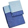 Bee Set copripiumino double face con zip 250X205 cm con 2 federe cuscino 50X80 in microfibra stampata-azzurro-blu