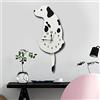 Topkey Creativo Orologio Da Parete A Forma Di Cane In Acrilico Per Soggiorno, Camera Da Letto, Camera Dei Bambini E Decorazioni Per La Casa, Batteria Non Inclusa (42 Cm X 18 Cm) Bianco