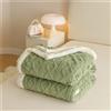 Chickwin Tinta Unita Coperta Pile Sherpa, Jacquard Coperta Spessa Invernale Coperta Calda Microfibra Divano Fluffy Super Morbida per Letto Singolo Matrimoniale (70x100cm,Verde)