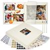 Vienrose Album Fotografico 30x30 cm con Spazi per Scritte, Scrapbook Album Personalizzabile Fai da Te per Matrimonio, Nascita, Famiglia, Battesimo, Compleanni, Ricordo, Regalo (60 Pagine, Beige)
