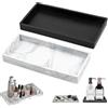 gexuamz 2 Pezzi Vassoio Bagno, Vassoio Organizer Portaoggetti Bagno, Silicone Rettangolare Vassoio Decorativo, Decorazione Casa Porta Gioielli, Per Bagno Soggiorno Camera Da Letto，20x10cm（Nero + Marmo）