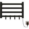 SKYLYZH Portasciugamani Elettrico 550x350mm Scaldasalviette Radiatore da Bagno Elettrico Portasciugamani intelligente, IP24 Impermeabile, Temperatura regolabile 30-70℃, Temporizzazione 1-9 ore-Black Right