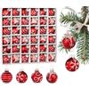 BRUBAKER Set di 36 Pezzi di Palline di Natale con Palline per Albero da 3 cm - Addobbi per Albero di Natale Decorati a Mano - Mini Palline e Decorazioni Natalizie in Vetro - Rosso