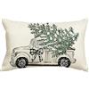 Artoid Mode Fodera per cuscino decorativa con camion, albero, bufalo, plaid, fiocco, Natale, 30x50 cm, fodera per cuscino invernale decorativa per divano, soggiorno