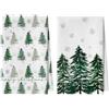 Artoid Mode Pino, fiocchi di neve, alberi di Natale, bar, strofinacci da cucina, 42 x 65 cm, in microfibra, assorbenti, per la pulizia della cucina, set da 2 pezzi