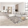 IlGruppone Tappeto Arredo Moderno Sala Cucina Camera inCiniglia Passatoia Antiscivolo Made in Italy Disegni Piazzati Cotone Misure Grande - Foliage Antracite - 65x175 cm