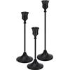 Jinavoty Set di 3 candelabri conici in ottone dorato vintage per caminetto, festa, cena, casa (nero)