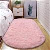 Treer Tappeto Ovale Salotto Moderno Pelo Corto Lavabile Morbido Tappeti per Soggiorno Tappeti per Interni Morbidi Tappeti, per Divano Camera da Letto Home Decor (Rosa,60x120cm)