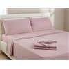 Viterbo Biancheria Completo Letto Coordinato Set Lenzuola In Morbido E Caldo Pile In Tinta Unita Singolo 1 Piazza E Mezzo Matrimoniale (Cipria, Singolo, 1 Piazza)
