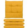 GLHOME Idee per la casa GL HOME Set 4 o 6 Cuscini Sedia Con Lacci a 4 Punti Made in Italy - Cuscini Imbottiti 40 x 40 per Sedie Cucina - Comodi e Morbidi - 4 Pezzi/Giallo