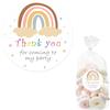 NECXON 60 adesivi Thank You for Coming to My Party, 5 cm, adesivi impermeabili arcobaleno per feste di compleanno e baby shower
