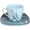 Omniacasa Servizio di Tazzine da caffè 12 Pezzi per 6 Persone Effetto Marmo Colore Bianco e Grigio Design Moderno in Porcellana Resistente, Lavabili in Lavastoviglie e Utilizzabili in Microonde