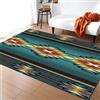 Morbuy Tappeto Salotto Grande Pelo Corto Moderno, Stile Etnico Antiscivolo Moquette, Grandi Dimensioni Soggiorno Bambini Camera da Letto Decorazione Domestica Tappeti (Geometria Semplice,100x120cm)