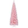 GYMAX 180 cm Albero di Natale Slim Rosa, 460 Rami in PVC, Folto e Realistico, Base Pieghevole in Metallo, Montaggio Facile (Stile 2)