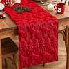 Artscope Runner da Tavolo in Lana Corta Velluto per Natale 40x180cm , Decorazioni a Tema Natalizio per del Tavolo da Pranzo Cucina Feste Fattoria (Rosso - Albero di Natale e Cervo)