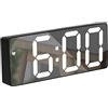Chesoon Sveglia Digitale 16 cm Ampio Display LED a Specchio con Modalità Snooze Facile e Luminosità Regolabile e Funzione di Controllo Vocale per Camera da Letto, Casa e Ufficio SN01