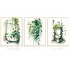 Dazzlewall 3pcs Poster botanici per l'arte della parete del bagno, stampe di foglie tropicali verde salvia per l'arredamento della lavanderia del bagno 30x40 cm senza cornice