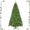 GYMAX Albero di Natale Automatico 230 cm, Abete Natale Artificiale, 1346 Rami Folti in PVC Ignifugo, Supporto in Ferro, Divisibile per Trasporto e Montaggio Facile, Verde Classico