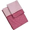 Bee Set copripiumino double face con zip 250X205 cm con 2 federe cuscino 50X80 in microfibra stampata-cipria-fucsia