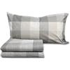 Smart Deco Home Completo letto lenzuola federe letto stampa fantasia 100% Cotone Made in Italy SINGOLO QUADRI GRIGIO