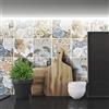 ADesign 32 Pz Adesivi per Piastrelle Bagno e Cucina 15 x15 cm Autoadesivo Decorazione Adesivo murale in PVC Impermeabile Adesivi Pavimento Parete mattonelle mosaico stile /T1016