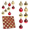 XiLayNeen Set di 49 Palline Albero di Natale Plastica,3CM Mini Palline di Natale Colorate(bianco,rosse,verdi,oro),Piccole Palla di Natalizie per Addobbi Natalizi per Albero