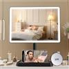 FASCINATE Grande Specchio da Trucco Illuminato con 96 Luci LED, Specchio con Batteria al Litio Ricaricabile (Sable)