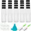 Wanfoou Confezione da 20 bottiglie in plastica con tappi, 250 ml, riutilizzabili con etichette, per smoothie, latte, acqua fredda, bevande