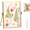 NZZVNZ Cornice Portafoto in Vetro per Fiori Pressati, 15 x 20 cm Cornice in Metallo per Foto, Cornice da Tavolo decorazione per Campioni di Fiori Secchi, Matrimonio, Decorazione interna