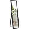 LIFEZEAL 2 in 1 Specchio da Parete, da Terra Lungo, Specchio da Pavimento Ingresso Senza Carda Specchiera Rettangolare, 155x37cm per Soggiorno, Camera da letto, Bagno, Moderno, Elegante (nero)