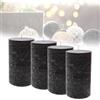 Candelo Smart-Planet - Set di 4 candele ambientali rustiche, colore nero, grande candela rustica, 12 cm, lunga durata, circa 54 ore, per Natale