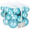 SPRINGOS Set di palline per l'albero di Natale 37 pz. palline blu perla in plastica decorazione per feste natalizie matrimoni eventi