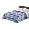 Tata Home Trapunta Invernale Matrimoniale Imbottita 300 gr/mq Piumone Caldo 260x260 cm Fantasia Geometrica a Quadri Made in Italy Colore Azzurro Blu