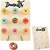 HBYMYDA Espositore per Ciambelle Supporto per Ciambelle in Legno Riutilizzabili Donut Display Wall per la Decorazione della Ciambella Festa di Compleanno Torta Nuziale