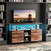 Quiaviank Mobile TV 108 cm con LED e 4 cassetti in tessuto, mensola per TV fino a 43 pollici, TV Lowboard con spazio e scomparti aperti per soggiorno