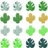 NQEUEPN 16 pz Tappi Ferri Maglia, Simpatico Cactus e Foglia Monstera Cappucci Ferri Maglia Tappi Punta Dell'Ago Silicone Protezioni Punto Maglia Accessori per Cucito Quilting Uncinetto Artigianato