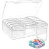 PetGlimmer 16 Pezzi Organizzatori di Piccole Perline, 15 Scatoline Plastica Trasparente (5,5 x 5,5 x 2cm), 1 Grande Scatole Plastica con Coperchio, Piccoli Contenitori per Gioielli, Pillole, Perline