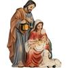 MaMeMi Presepe Mini Sacra Famiglia in Resina - Handbemalt 9,5 cm | Mini Krippenblock per Natale e Decorazione Festiva