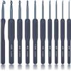 Coopay Uncinetti ergonomici - Set con impugnatura morbida in 9 misure: 2,0 mm - 6,0 mm, per principianti e lana grossa