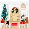 HOWAF Porta Elfo Natale Kit, 15 Porta dell Elfo di Natale in Miniatura Porta Elfo Natale Apribile Ghirlanda Scale Luci Gnomi Porta delle Accessori Miniature Natalizie Casa Elfo Natale Acessori