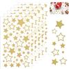 BOBOZHONG 6 Fogli Adesivi a Forma di Stella Autoadesivi Dorati con Glitter - 252 Pezzi Sticker Stelle Lucide per Artigianato, Ricompense Bambini, Decorazioni Auto (Mix Stelle Piene e Cave)