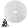 AISHOW Gonna Albero di Natale 78cm Tappeto dell'albero di Natale Peluche Tappeto Rotondo Copripiede Bianco