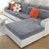 WEYOND Copricuscini per Divano in Chenille Morbida, Lavabili, Elasticizzati e Antiscivolo, per Copridivano 2-3 Posti e Divani Angolari a L (1 Chaiselongue, Grigio Scuro)