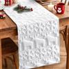 Artscope Runner da Tavolo in Lana Corta Velluto per Natale 40x300cm , Decorazioni a Tema Natalizio per del Tavolo da Pranzo Cucina Feste Fattoria (Bianco - Fiocchi di Neve e Cervo)