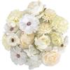 Zimoer Mini Fiori Artificiali, 20 Pezzi Teste di Fiori Artificiali per Artigianato, Fiori Decorativi Artificiali, Teste di Fiori di Rosa Margherita Finta per DIY Matrimoni Festa Casa Decorazioni (Bianco)