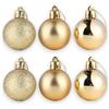 Generico 6x Palla di Natale Gigante Ø 12 o 15 cm in Plastica LUCIDA GLITTER ROSSO O ORO Infrangibile Resistente Ai Raggi UV per Esterno Decorazioni PERLATA Opaca per Albero, Negozio (Oro, 12 cm)